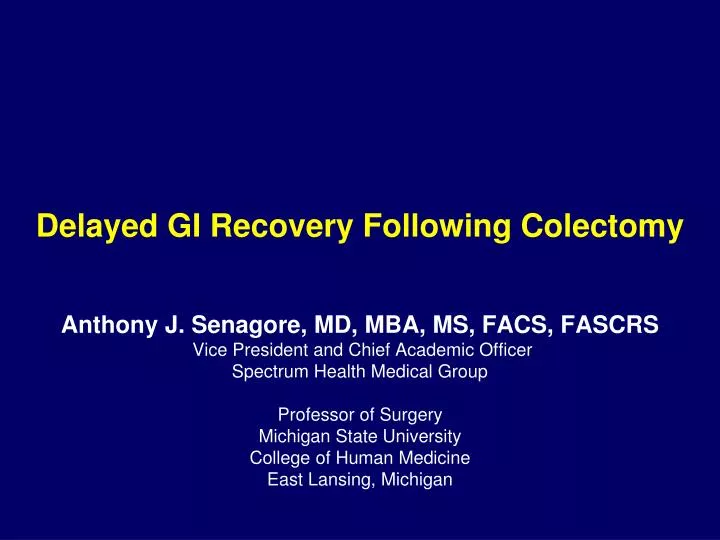 delayed gi recovery following colectomy