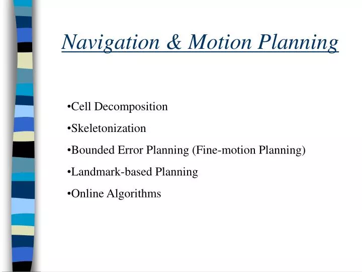navigation motion planning