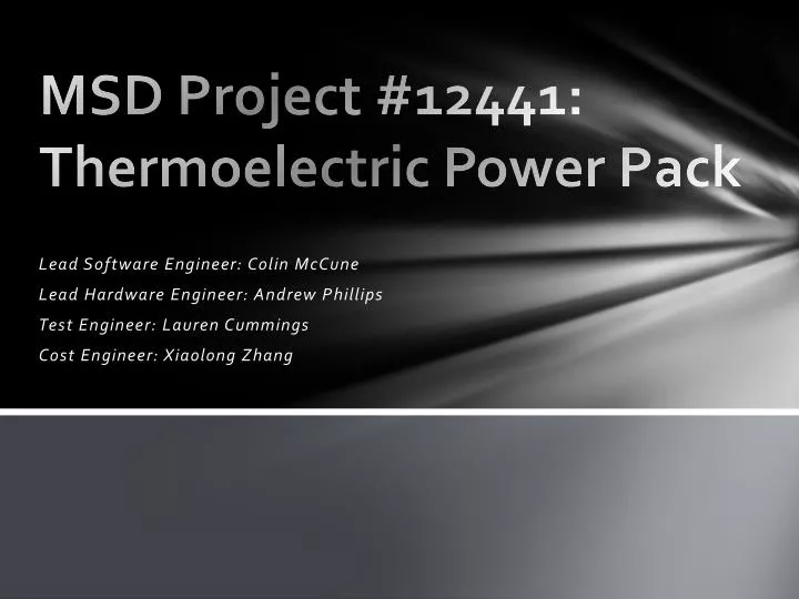 msd project 12441 thermoelectric power pack