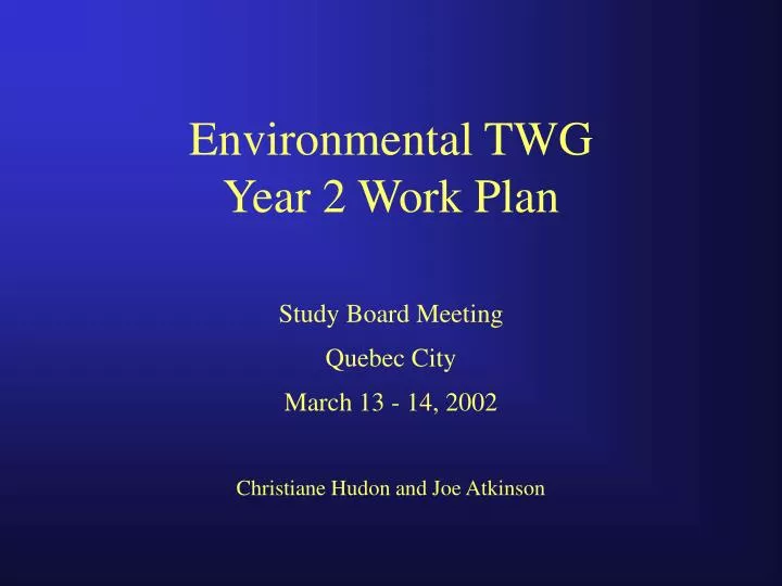 environmental twg year 2 work plan