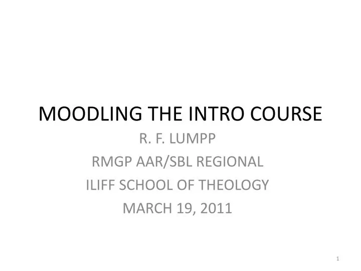 moodling the intro course