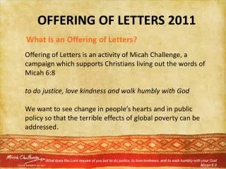 What is an Offering of Letters?