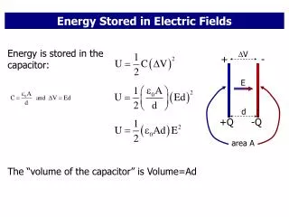 Energy Stored in Electric Fields