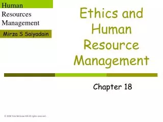 Ethics and Human Resource Management