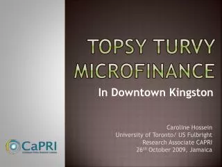 Topsy turvy Microfinance