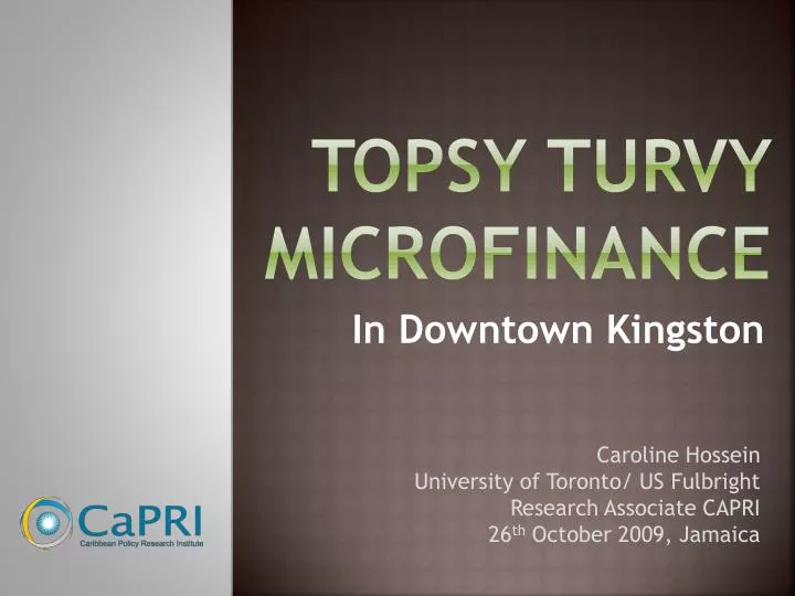 topsy turvy microfinance