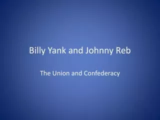 Billy Yank and Johnny Reb