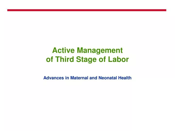 active management of third stage of labor