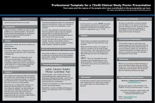 Professional Template for a 72x48 Clinical Study Poster Presentation