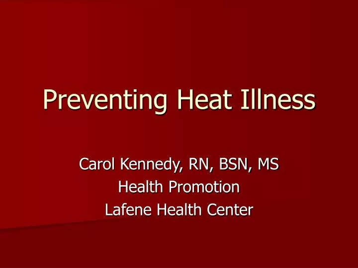 preventing heat illness