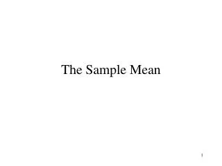 The Sample Mean