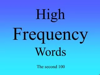 high frequency words