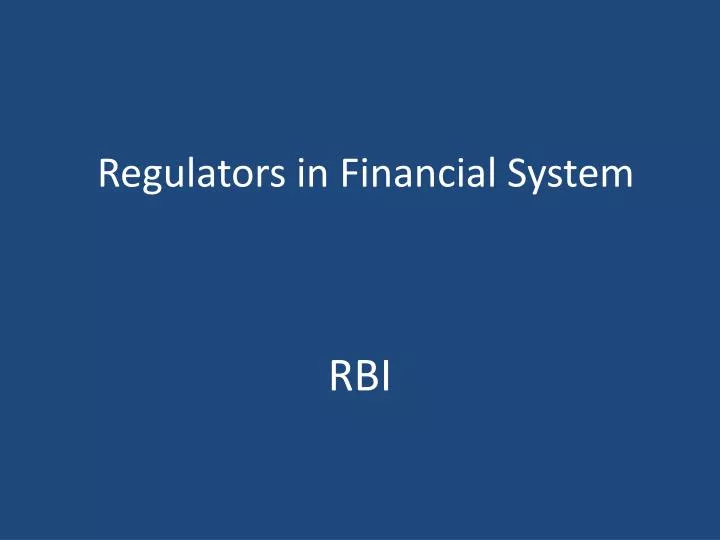 regulators in financial system