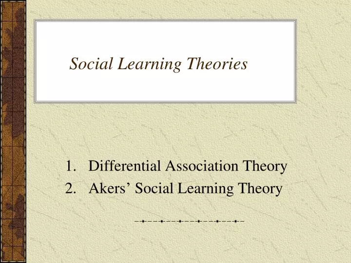 social learning theories