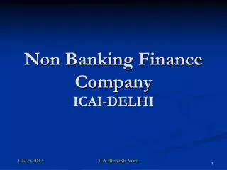 Non Banking Finance Company ICAI-DELHI