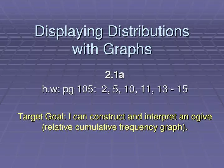 displaying distributions with graphs