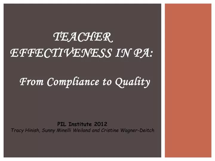 teacher effectiveness in pa