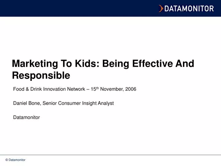 marketing to kids being effective and responsible