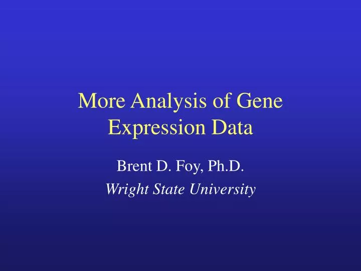more analysis of gene expression data