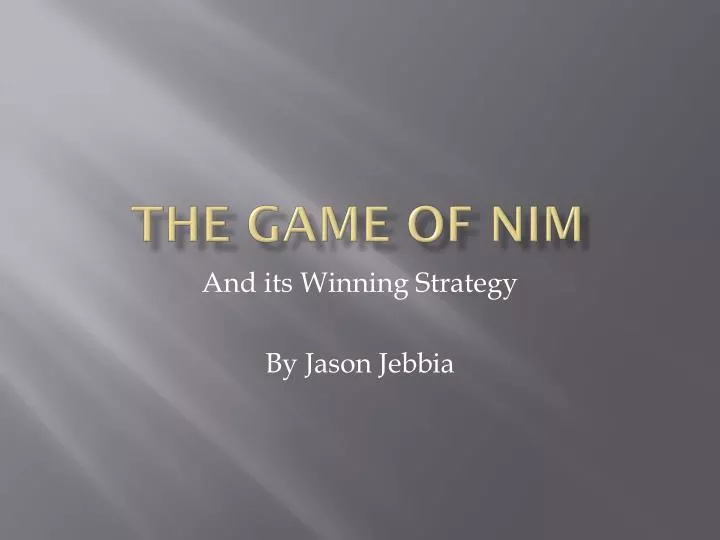the game of nim