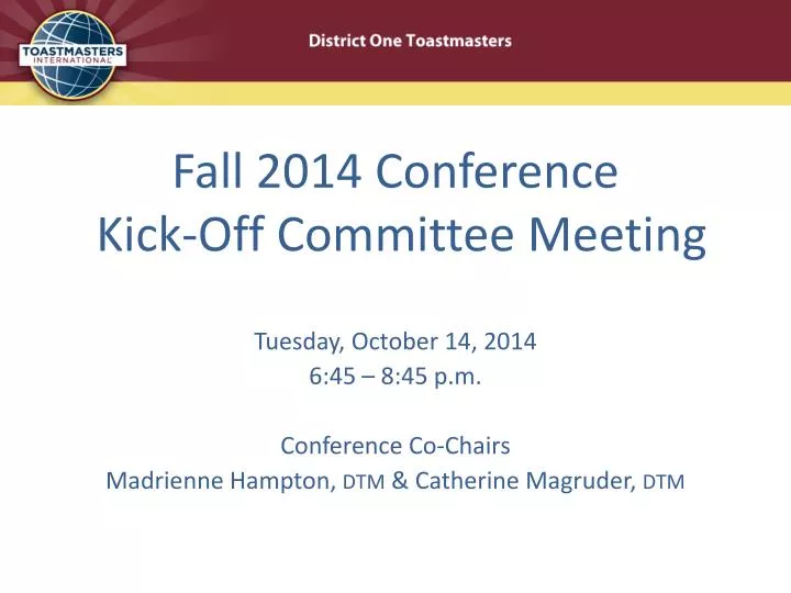 fall 2014 conference kick off committee meeting