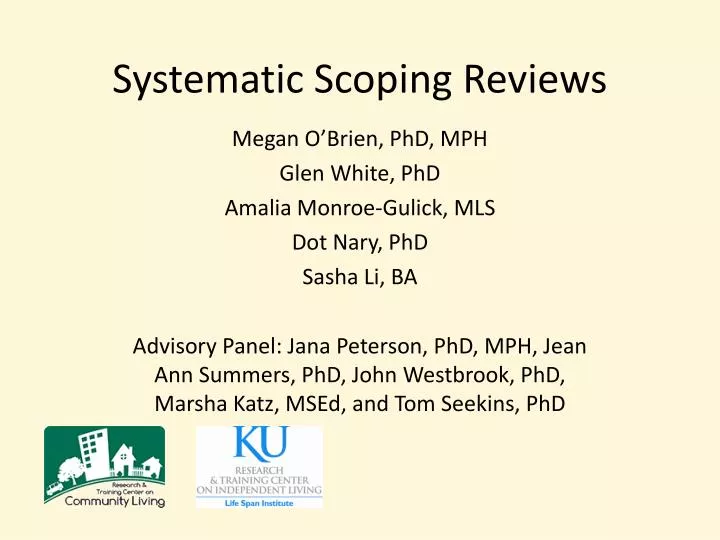 systematic scoping reviews