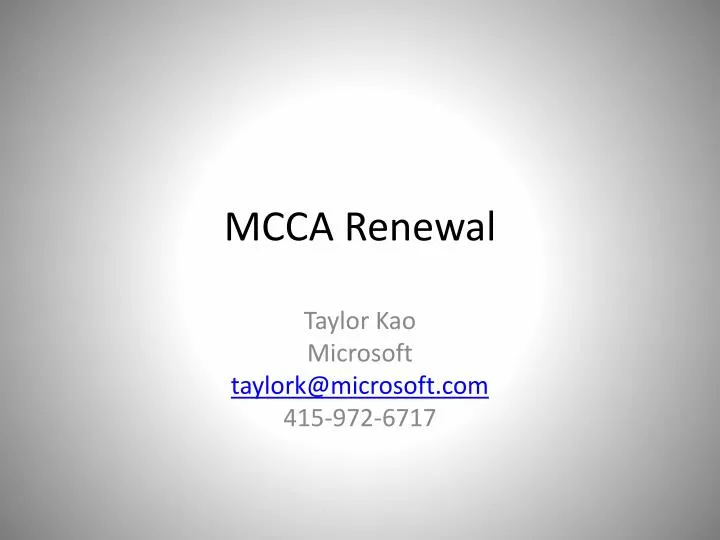 mcca renewal