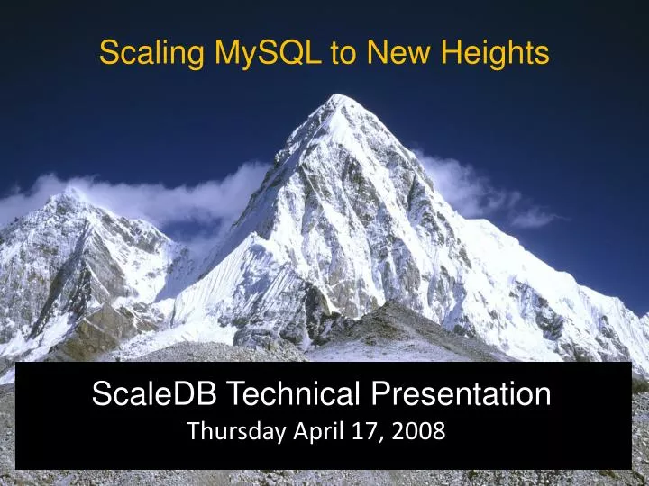 scaledb technical presentation