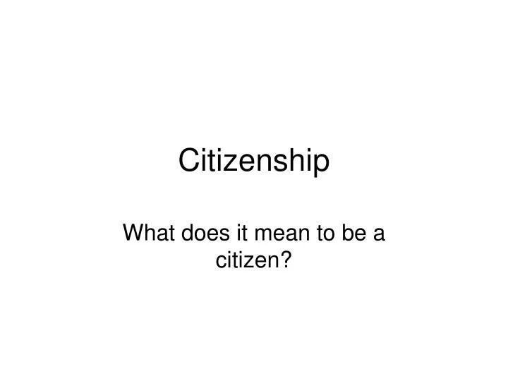 citizenship