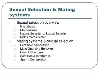 Sexual Selection &amp; Mating systems