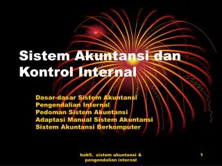 sistem akuntansi dan kontrol internal