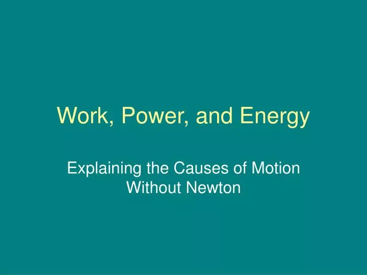 work power and energy
