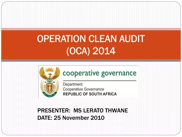 operation clean audit oca 2014
