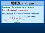 NOTES: NTH TERM - slide 1