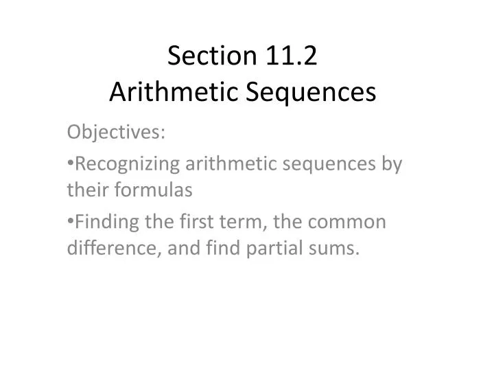 section 11 2 arithmetic sequences
