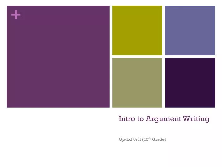 intro to argument writing