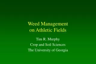 Weed Management on Athletic Fields