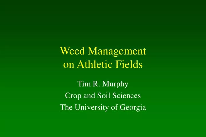 weed management on athletic fields