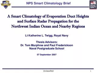 NPS Smart Climatology Brief