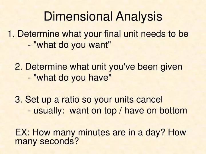 dimensional analysis