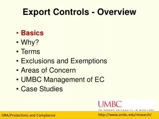 Export Controls - Overview