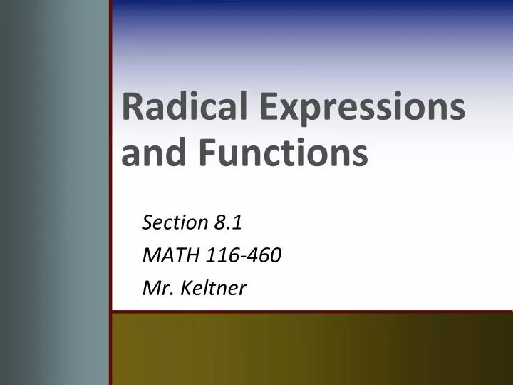 radical expressions and functions