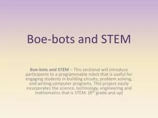 Boe -bots and STEM