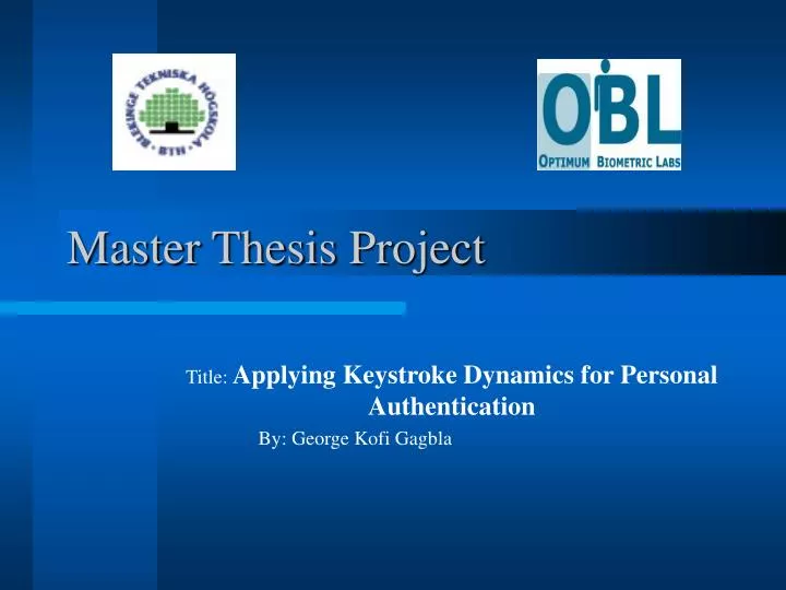 master thesis project