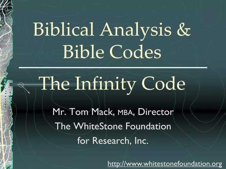 biblical analysis bible codes the infinity code
