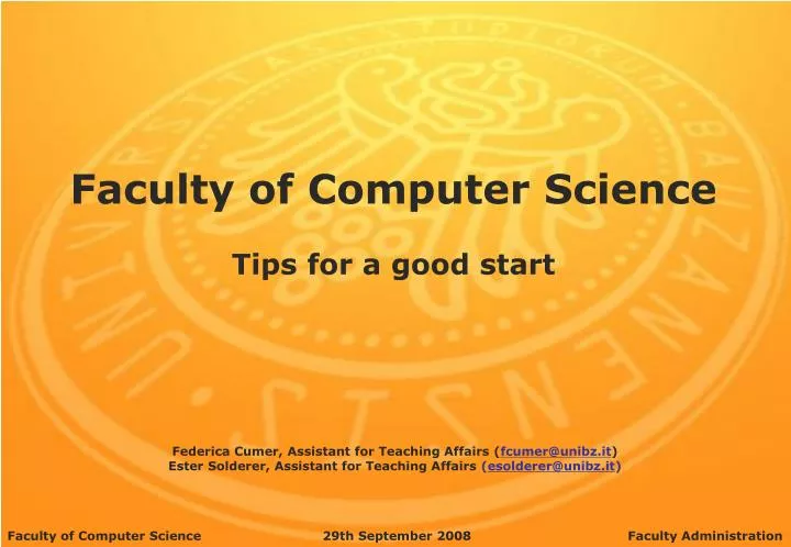 faculty of computer science tips for a good start