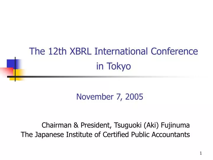 the 12th xbrl international conference in tokyo