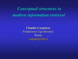 Conceptual structures in modern information retrieval
