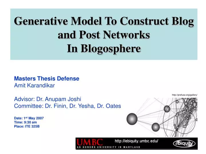 generative model to construct blog and post networks in blogosphere