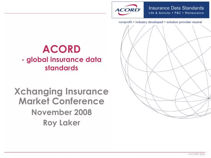 acord global insurance data standards
